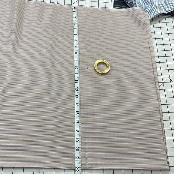 Vintage fabric remnants, blue/white check, black/peach stripe, peach stripe - Picture 10 of 14